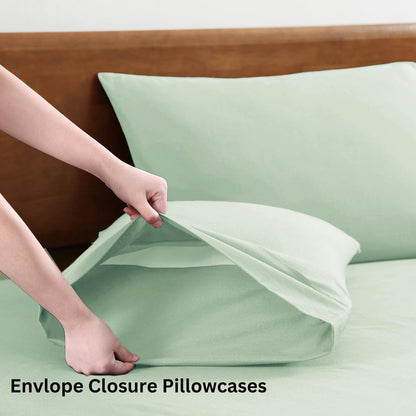 Lane Linen 100% Organic Cotton Queen Sheet Set, 4-Piece Percale Bed Sheets for Queen Bed - Soft, Breathable, Hypoallergenic, Deep Pocket Fits Mattress Up to 15" Deep, Hotel Quality Sheets - White