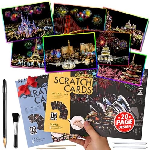 Purilite Select 20 PCS Cityscape Scratch Art Book