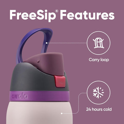 Owala Kids FreeSip Insulated Stainless Steel Water Bottle with Straw, BPA-Free Sports Water Bottle, Great for Travel, 16 oz, Celestial Sphere