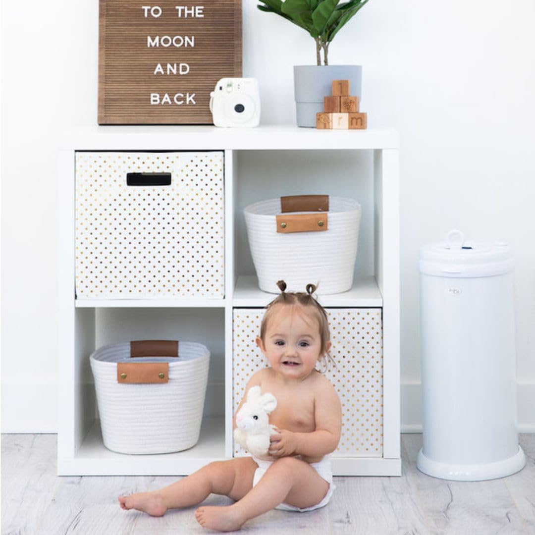 Ubbi Steel Diaper Pail, White