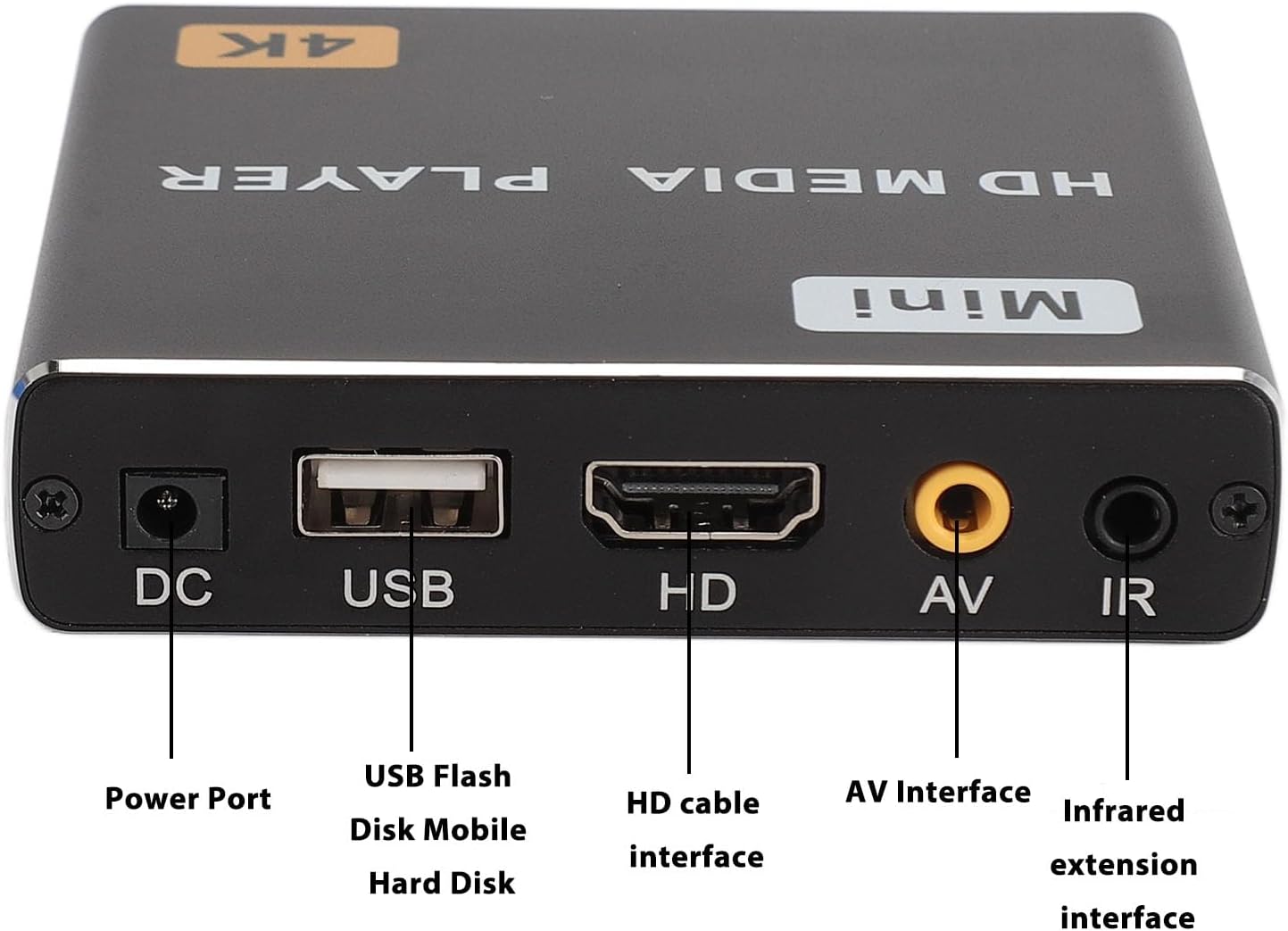 HDMI Media Player, 4K HD Digital Media Player for 4K TV Video, H.265 MP4 MKV Videos MP3 Music JPG Photos PPT, 7.1 Surround Sound, Dual USB Ports (US Plug)