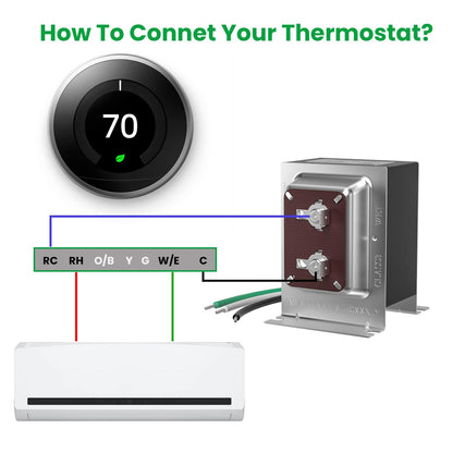 24V 40VA Thermostat and Doorbell Transformer Power Supply Compatible with Nest,Ecobee, Nest Hello,Sensi and Honeywell Thermostat and All Versions of Ring Doorbell