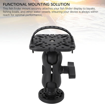 FAUOSWUK Fish Finder Mount Base, Boat Fish Finder Electronics Mount, Nylon Silicone Stable Clamping for Marine Boat Kayak Pontoon Canoe