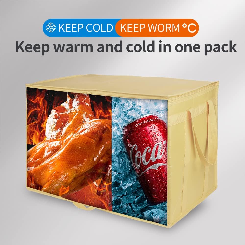 Purilite Select™ Insulated Food Delivery Bag – Extra Large Thermal Carrier for Hot &amp; Cold Food Transport