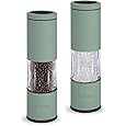 LARS NYSØM Salt and Pepper Mills Set Stainless Steel with Adjustable Ceramic Grinder 2 Pieces I Design Spice Mills Set Manual (Mustard Yellow)