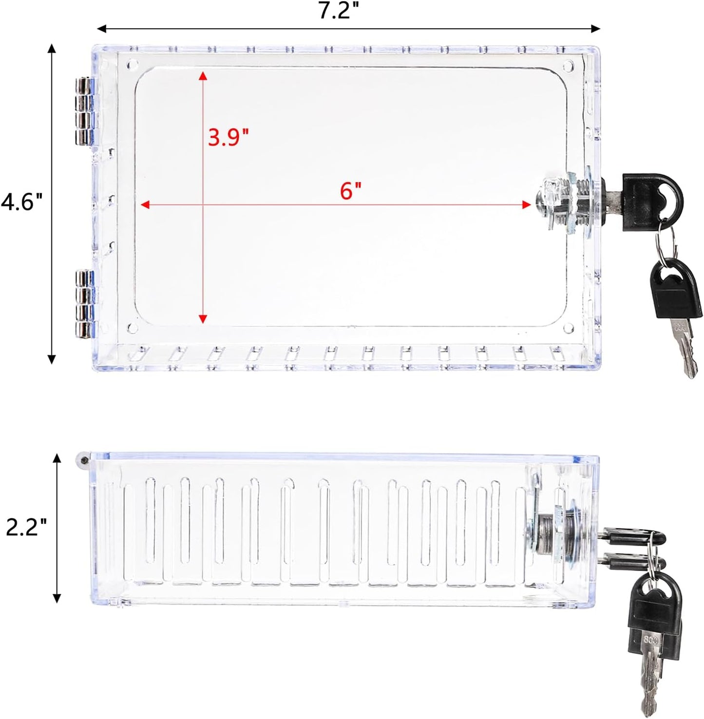 ZEAYEA 2 Pcs Universal Thermostat Lock Box with Key, Clear Thermostat Guard for Thermostat on Wall, Thermostat Cover AC Lock Box Cover Fits Thermostats 6" L x 3.9" W x 2" H or Smaller