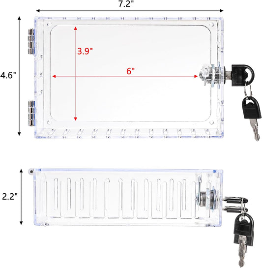ZEAYEA 2 Pcs Universal Thermostat Lock Box with Key, Clear Thermostat Guard for Thermostat on Wall, Thermostat Cover AC Lock Box Cover Fits Thermostats 6" L x 3.9" W x 2" H or Smaller - PuriLite