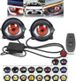 Universal 3D Dynamic Eyes LED Car Headlight Fog Lights 33-Mode | Big Eye Ball Fog Lights for Cars and Motorcycles 33-Mode Universal Car Accessories