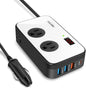 Bapdas 200W Power Inverter DC 12V to AC 110V Car Adapter Plug Outlet with PD 25W USB-C, QC3.0 and Dual USB Ports Loptop Car Charger