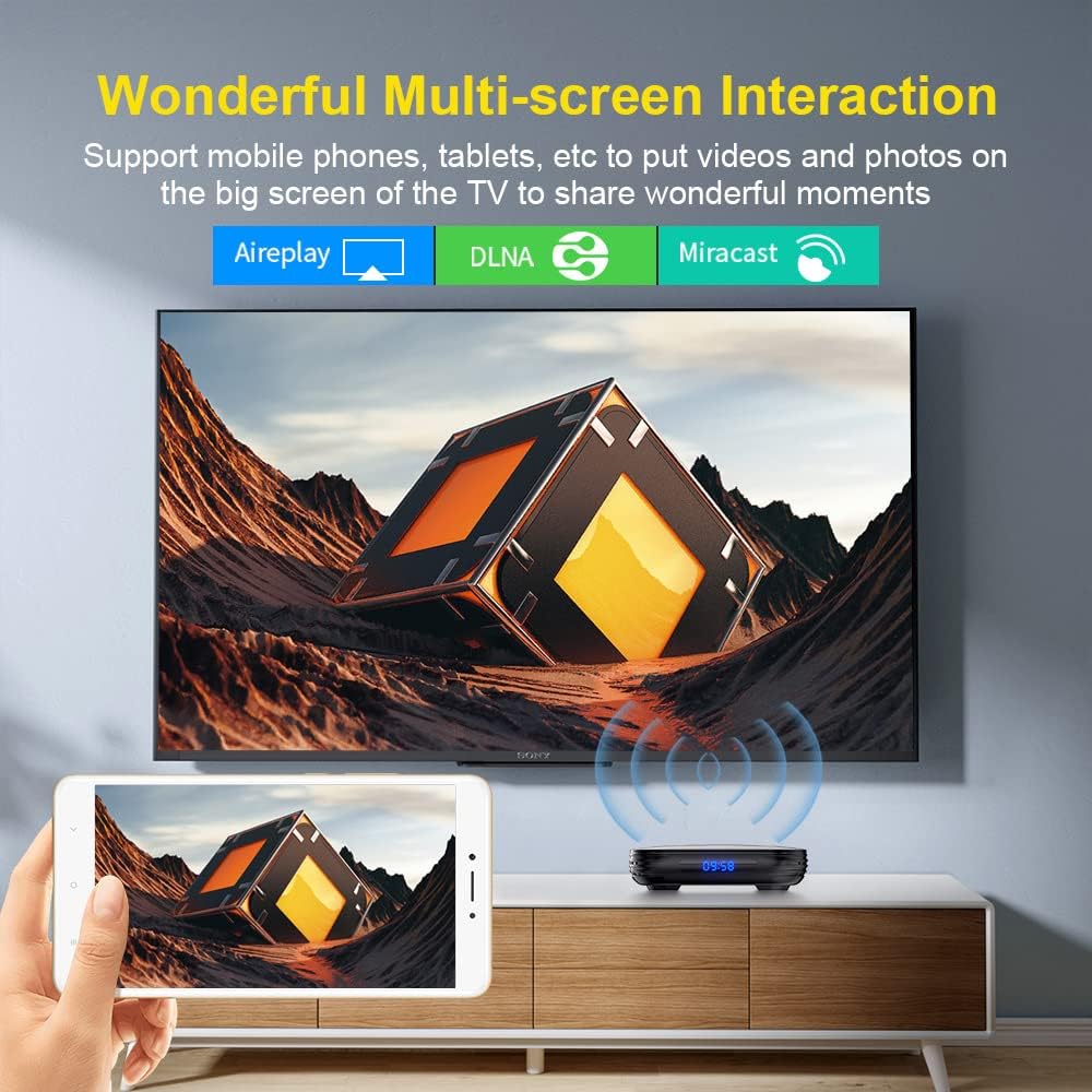Android Box 12.0 HK1 Box Andorid TV Box 12.0 4GB RAM 64GB ROM H618 with Dual-WiFi 5G Hz/2.4GHz BT 4.0Ethernet 6K 3D USB 2.0 Ultra HD