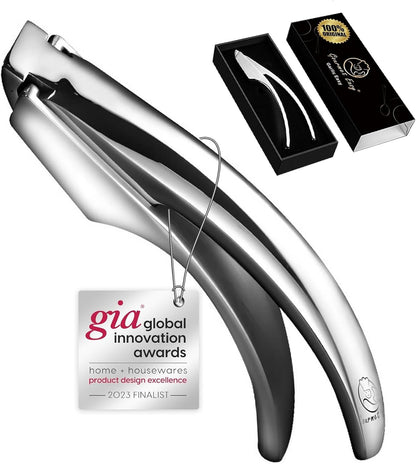 No Peeling Required Garlic Press Stainless Steel with Detachable Handle for Fine Mincing-Premium Garlic Mincer Tool, Rust-Proof, Easy to Clean, Dishwasher Safe Garlic Crusher with Lifetime Replacement