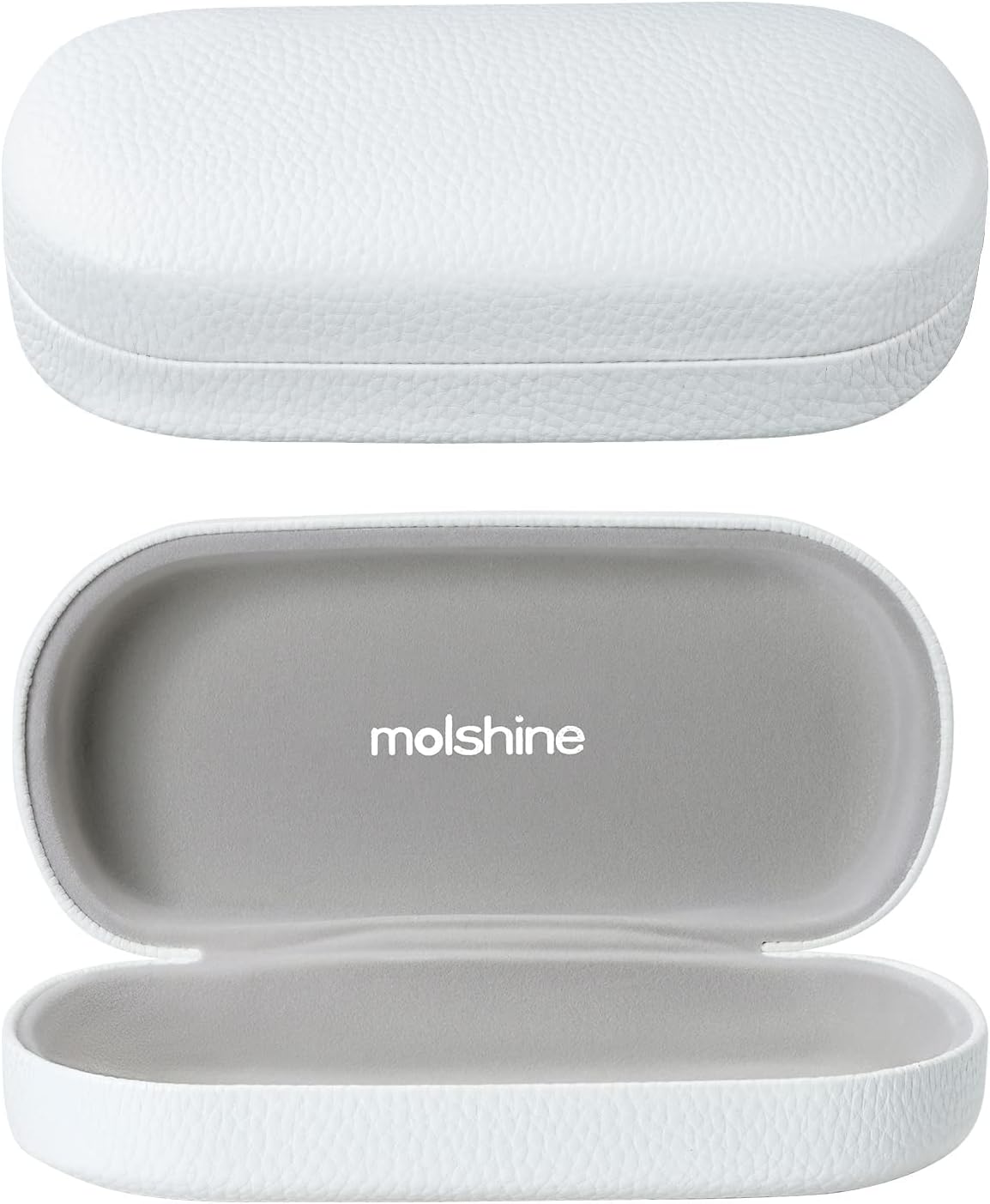 molshine Hard Shell Leather Sunglasses Case,Classic Large Glasses Case for Women Men,Sunglass Eyeglasses