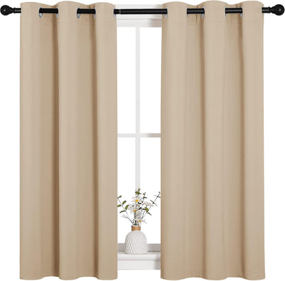 NICETOWN Blackout Curtains 2 Panels for Bedroom- Thermal Insulated Grommet Blackout Curtains 63 Inches Long for Living Room/Kitchen Rideaux occultants (2 Panels, W42 x L63 -Inch,Grey)
