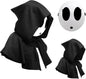 Shy Guy Mask Halloween Shy Boy Girl Mask Costume with Knight Cloak Plastic Game Cosplay Props for Adult