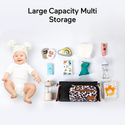 Universal Stroller Organizer with Insulated Cup Holder by Momcozy - Detachable Phone Bag & Shoulder Strap, Fits for Stroller like Uppababy, Baby Jogger, Britax, BOB, Umbrella and Pet Stroller