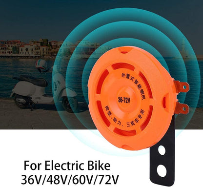 Electronic Horn, Waterproof Smart Electronic Horn Ring,Loud Bike Horn, Bell Warn Loud Horn Trumpet for Electric Bike 36v/48v/60v/72v Add Safety to Drive
