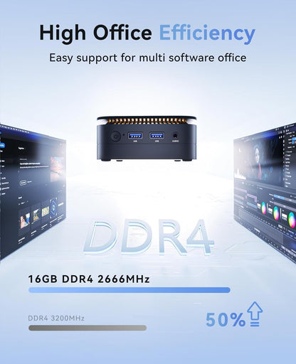 KAMRUI AK1PLUS Mini PC W-11 Pro, 12th Gen N95 Processor (up to 3.4GHz), Mini Desktop Computers with 16GB RAM 512GB M.2 2.5" SSD, Mini Computer Support Dual 4K UHD for Home Business Office