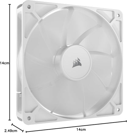CORSAIR RS120 ARGB 120mm PWM Fan – Daisy-Chain Connection – Low-Noise – Magnetic Dome Bearing – Single Pack – White