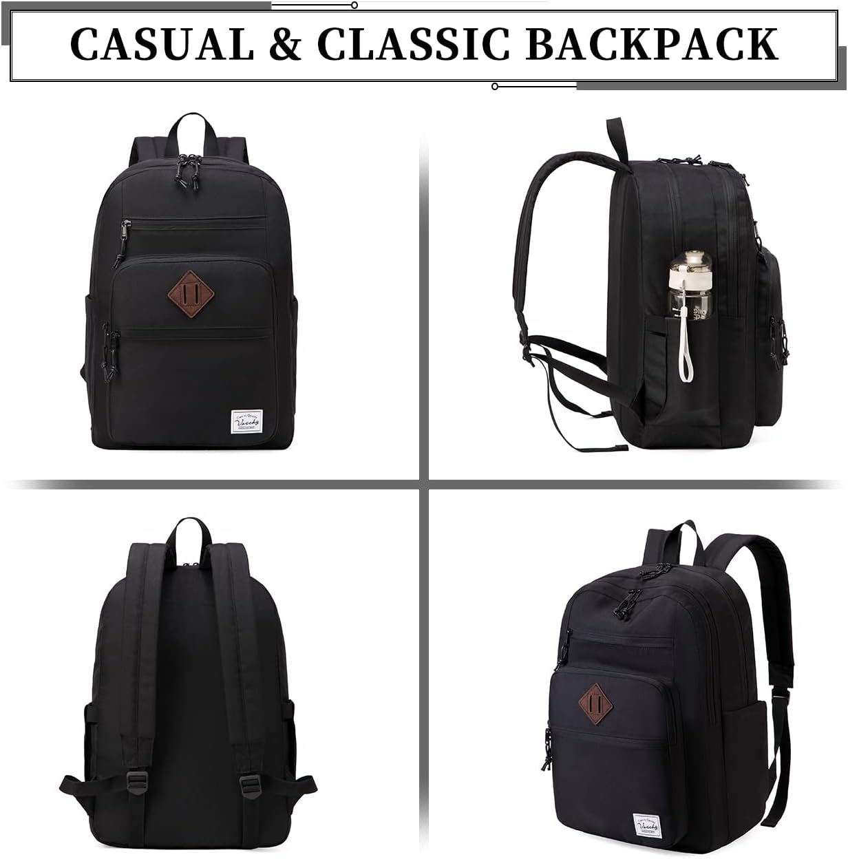 School Backpack for Men Women,Vaschy Lightweight School Bag Bookbag Casual Daypack for High School/College/Teens/Travel/Work
