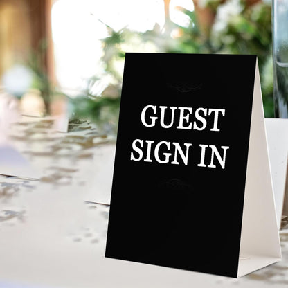 3pcs Wedding Guest Book Set, Romantic Wedding Guest Signature Book with Hard Cover Cherished Modern Script Wedding Book Blank Pages for Wedding Reception Special Events (Black)