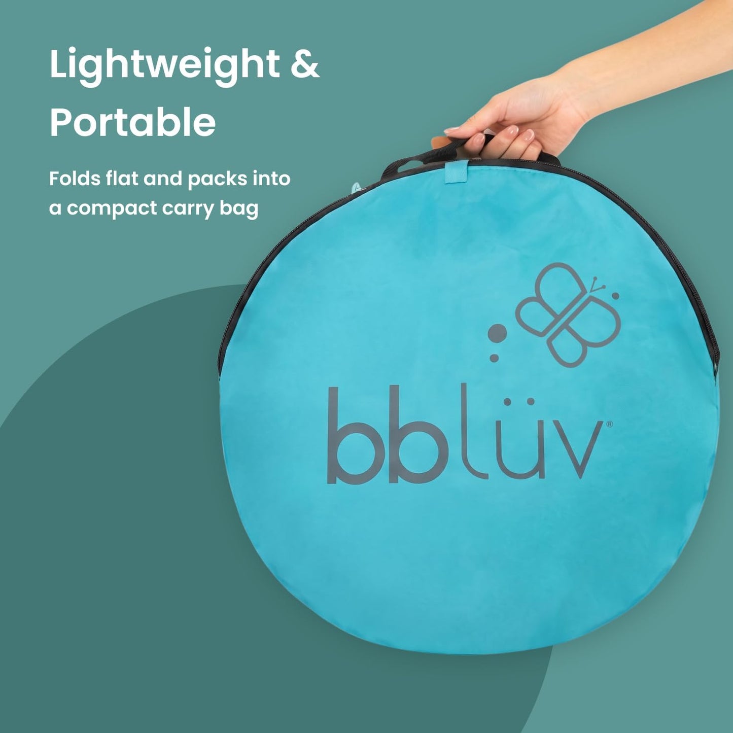 bblüv Sunkitö Pop Up Baby Play Tent and Canopy Sun Shelter with SPF 50 + Mosquito Net, Perfect for Infant at The Beach, Park, Camping or Playroom, Folds Flat for Easy Travel, Carry Bag Included