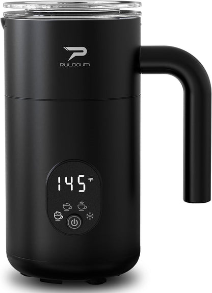 Milk Frother, Electric Milk Frother and Steamer 4 in 1 Automatic Coffee Steamer Frother, 11.8OZ / 350ML Warm and Cold Foam Frother for Coffee,Latte, Cappuccino, Macchiato, Hot Chocolate (White)