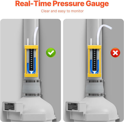 VEVOR 4 to 4.5 inch Radon Mitigation Fan System, Quiet 260 CFM Radon Mitigation Kit with 2 Couplers, Waterproof Radon Fan Electric Inline Duct Fan Exhaust Fan for Indoor Outdoor Ventilation