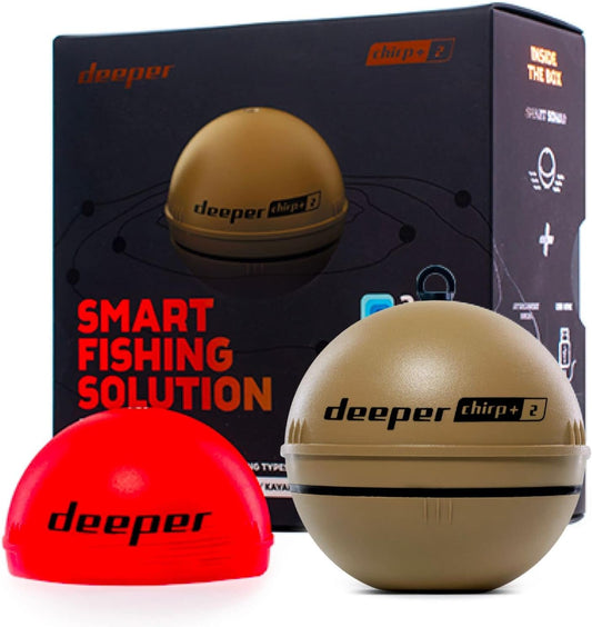 Deeper Chirp+ 2 Sonar Fish Finder - Portable Fish Finder and Depth Finder for Kayaks, Boats and Ice Fishing with GPS Enabled | Castable Deeper Fish Finder with Free User Friendly App - PuriLite