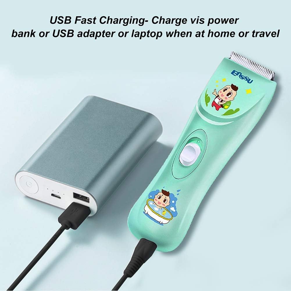 ENSSU Quiet Baby Hair Clippers Lower Noise Haircut Trimmers for Children with Autism and Sensory Sensitivity, Babies Infant Kids Waterproof Hair Cutting Kits
