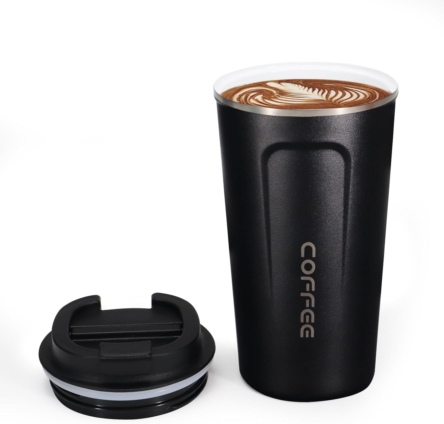 18oz Mug with Ceramic Coating Inside, Insulated Coffee Mug with Lid, Leak Proof Coffee Travel Mug, Travel Coffee Mug Fits in Car Cup Holder