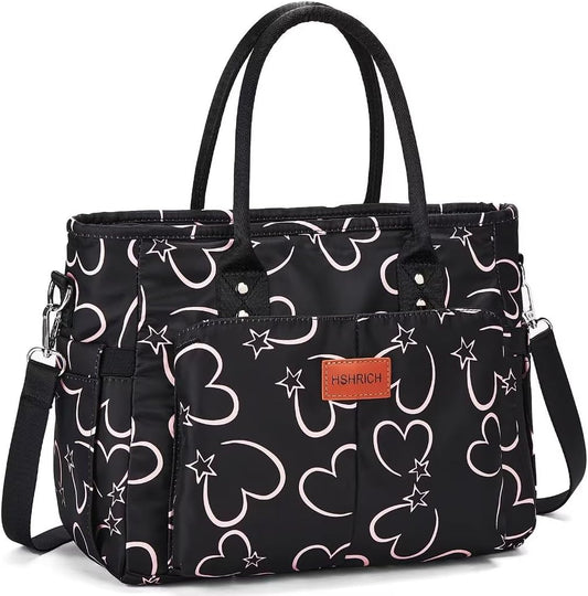 Lunch Bag for Women, Insulated Lunch Box for Work, Large Leakproof Cooler Purse with Side Pockets & Removable Shoulder Strap Women's Lunch Tote Bag for Picnic Work Beach Cute Lunch Bags (Heart)