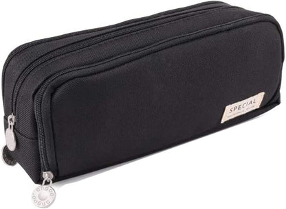 Big Capacity Pencil Case, OLIYuMi 3 Compartment Pencil Pouch Pencil Bag Storage Box Stationery Organizer Makeup Bag with Zipper Closure for Student Office College Boys and Girls (Pink)