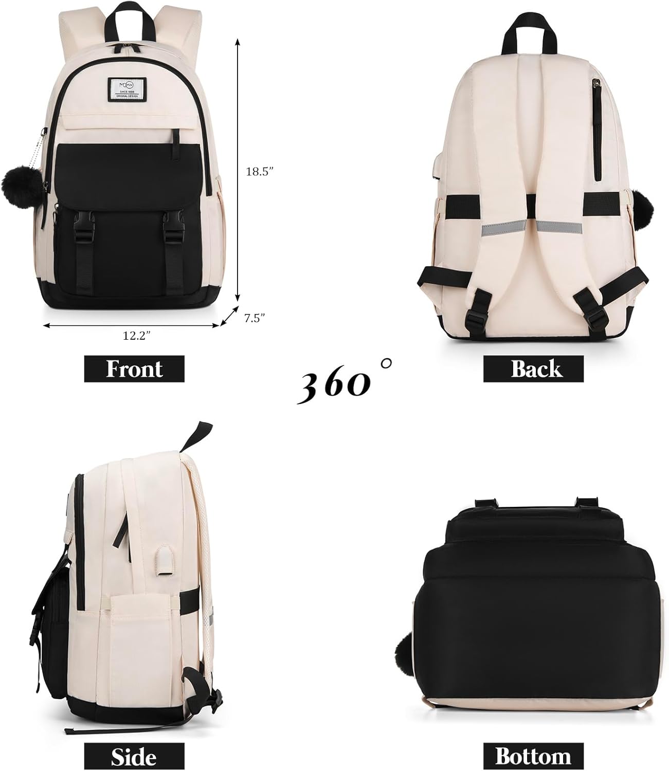 MOMUVO Backpacks for Teen Girls Women,School Backpack Cute College Laptop Backpack Bookbag for Students