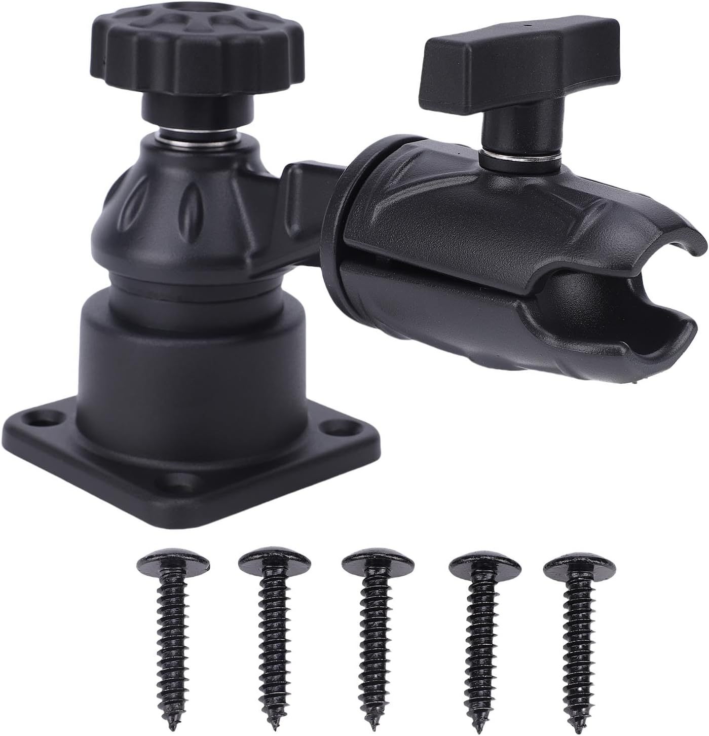 Diydeg Fish Finder Mount, Aluminum Alloy Nylon Electronic Mount with Screws, Anti Wear Shock Absorption Display Fish Finder Bracket for Kayak Pontoon Canoe Marine Boat Fishing Black