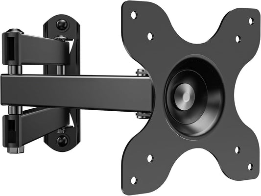 WALI TV Wall Mount, Swivel Tilt Rotate Full Motion TV Mount with Articulating 15" Extension Arm for Most 13-32 Inch LED LCD Flat Curved Screen TVs & Monitors, Mounting Holes up to 100x100mm, Black