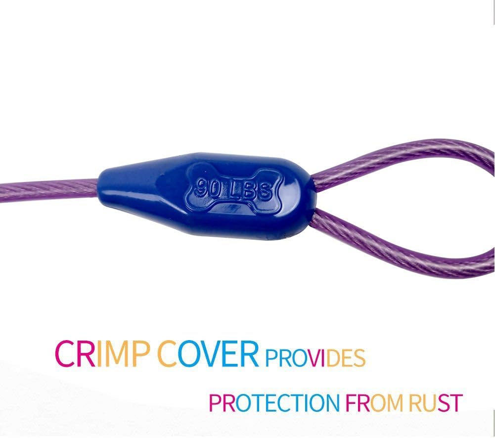 Petest 25ft Reflective Tie-Out Cable for Small Dogs Up to 35 Pounds