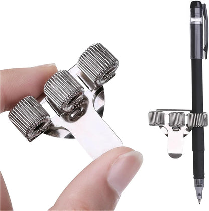 Pen Holder For Notebook 30PCS Nurse Office Supplies Notebooks Stationery Pen Holders Single/Double/Triple Metal Spring With Pocket Clip(5)