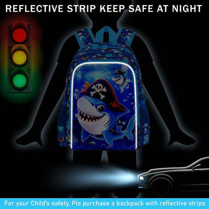 3pcs Backpack for Boys and Girls, 16” Kids Kindergarten Bookbag with Lunch Box, Cute Elementary Backpacks for Boy Girl