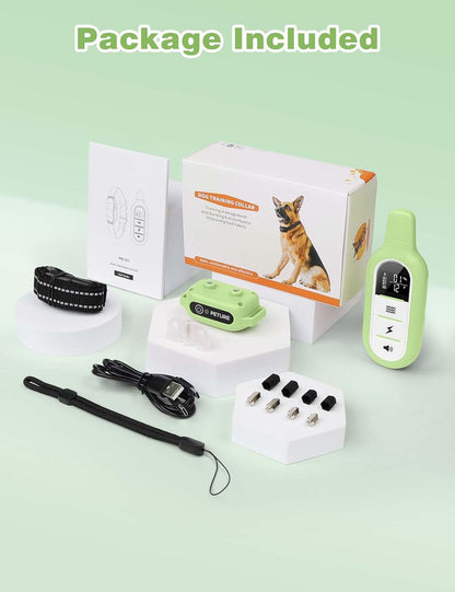 Peture Shock Collar with Remote -Long Range Control Training Collar for Dogs Rechargeable IPX7 Waterproof Dog Training Collar for Large Medium Small Dogs 3 Chanal (Pink)