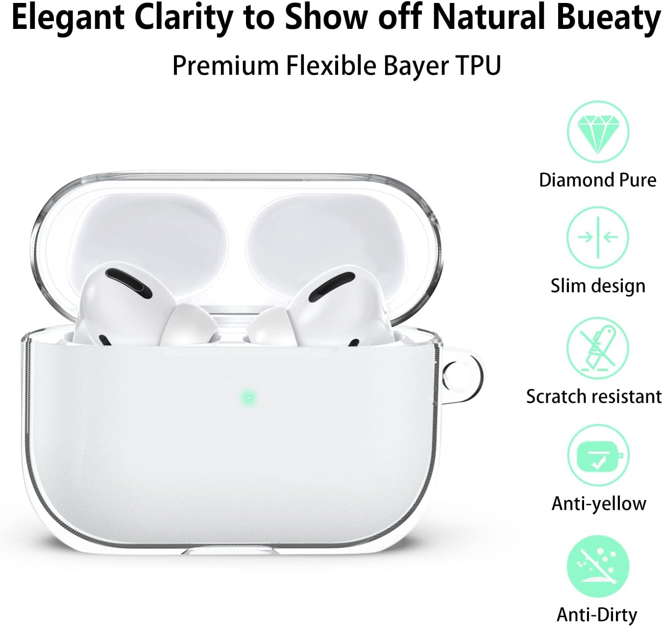 Aircawin for Airpods 4 Case Cover,Shockproof Case for Airpods 4th Generation Case Cover 2024,Premium Silicon Case with Keychain and Cleaing Pen for Airpods 4 Gen, Wireless Earphone Accessories-Blue