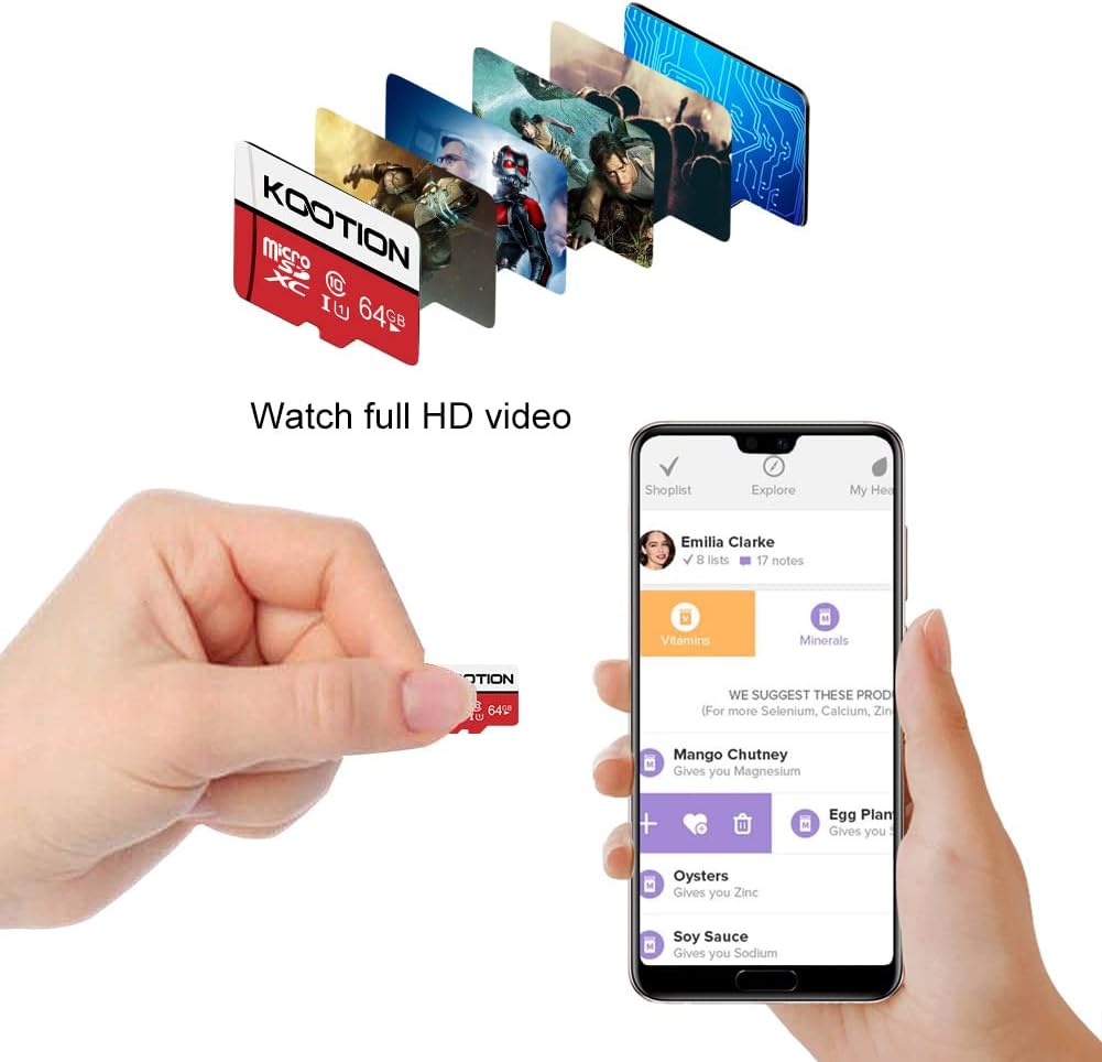 KOOTION 10 Pack 16 GB Micro SD Card Class-10 Micro SDHC Card 16 GB UHS-I High Speed TF Card R Flash C10 U1 Memory Card