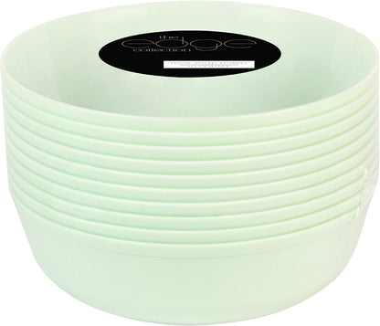 PLASTICPRO [30 Pack 10.7'' Christmass Green Plastic Party Plates Edge Collection Premium heavyweight Elegant Disposable Tableware Dishes