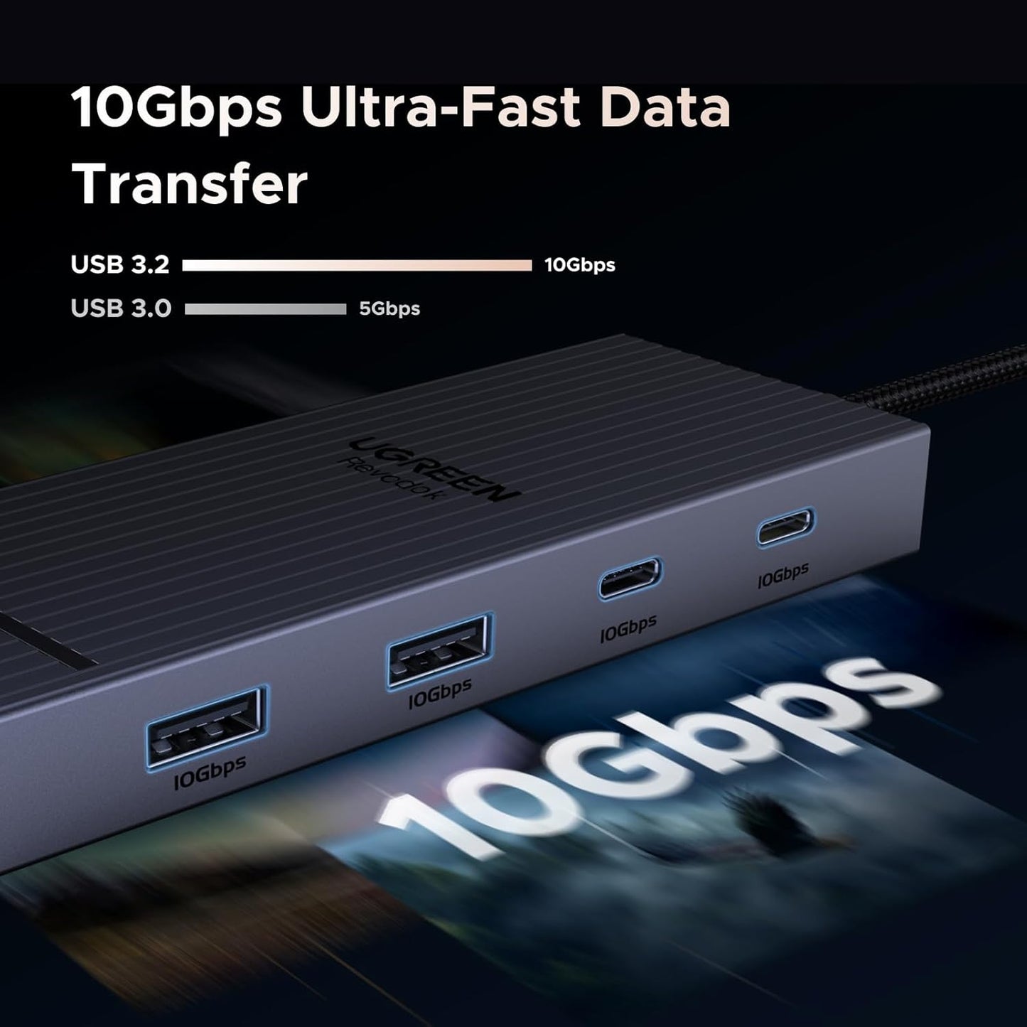 UGREEN Docking Station, Revodok Pro 207 USB C Hub (7 in 1) with Dual 4k HDMI, 2*USB A&C 10Gbps Date Transfers, PD 100W, USB C Dock for ThinkPad, iPad Pro, XPS, HP Laptopsand More