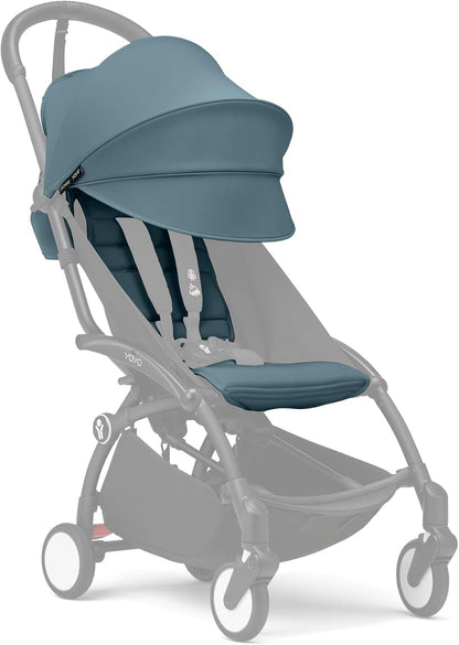 Stokke YOYO 6+ Color Pack, Aqua - Textiles Only: Seat Pad, Extendable Canopy & Zipped Back Pocket - Requires YOYO3 Frame (Sold Separately)