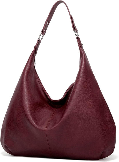Ashioup Hobo Bags for Women Soft PU Leather Shoulder Bag Vintage Slouchy Handbag with Zipper