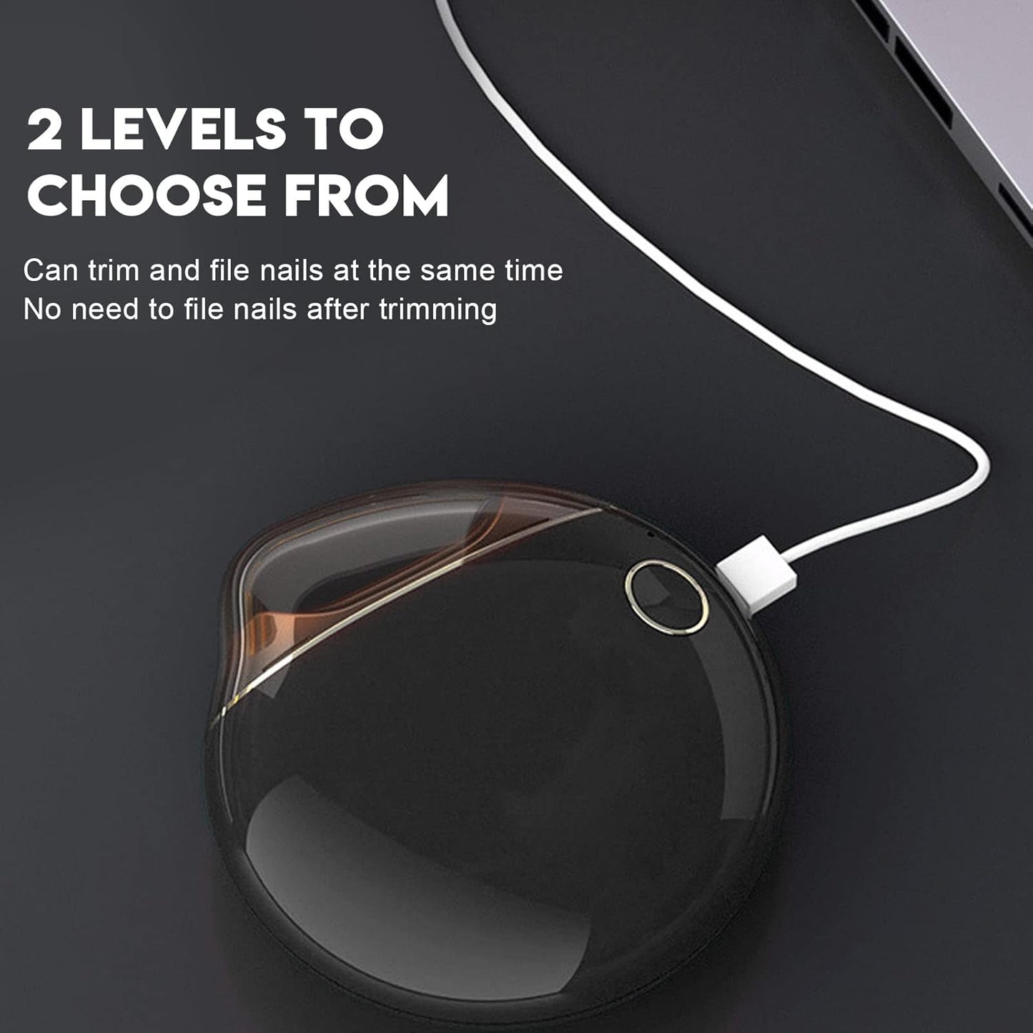 Electric Nail Clipper USB Rechargeable Nail Trimmer Nail Scissors Automatic Safety Fingernail Cutter for Children Seniors Adults (Black)