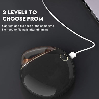 Electric Nail Clipper USB Rechargeable Nail Trimmer Nail Scissors Automatic Safety Fingernail Cutter for Children Seniors Adults (Black)