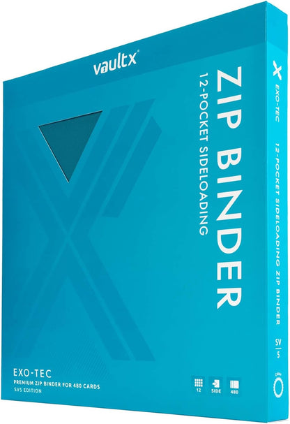 Vault X 12 Pocket Trading Card Zip Binder, 480 Cards, Compatible with Pokemon Scarlet & Violet Set, Exo-Tec Album Material, 20 Side-Loading Pages, Folder for Collectible TCG (SV1)