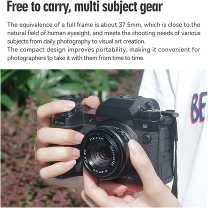 TTARTISAN 25mm F2 Wide-Angle APS-C Camera Lens Large Aperture Manual Fixed Compatible with Fuji X-Mount Cameras X-A2 X-A3 X-A5 X-A7 X-H1 XT1 X-T2 X-T3 X-T20 X-T30 X-T100 X-T200 X-PRO1