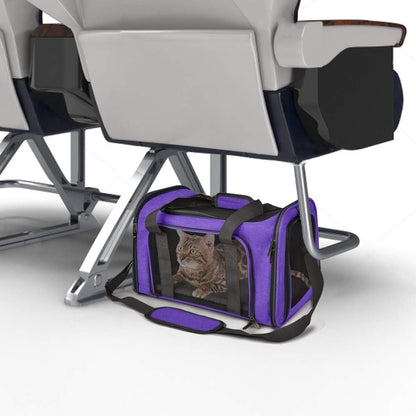 Henkelion Cat Carriers Dog Carrier Pet Carrier for Small Medium Cats Dogs Puppies up to 15 Lbs, Airline Approved Small Dog Carrier Soft Sided, Collapsible Waterproof Travel Puppy Carrier - Purple